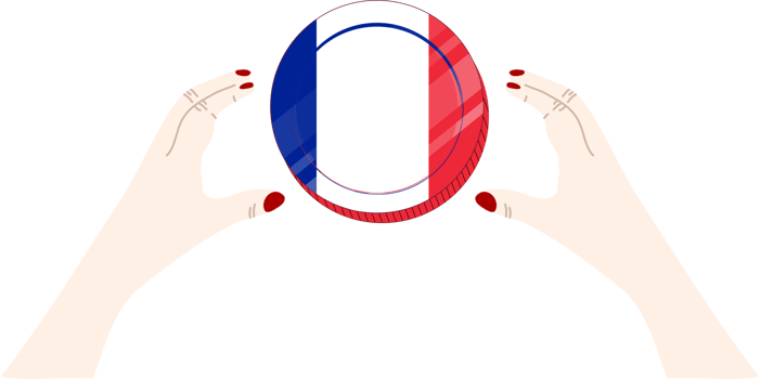 France National  hand drawn flag, EUR hand drawn png