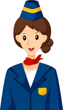Air Hostess Profession Character Design Illustration vector