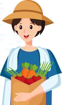Vegetable Vendors Character Design Illustration vector