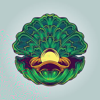 Ocean open pearl shell illustration Vector illustrations for your work Logo, mascot merchandise t-shirt, stickers and Label designs, poster, greeting cards advertising business company or brands.