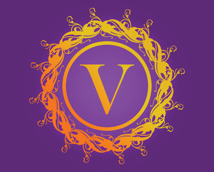 Golden flower logo design with letter V. Luxury gold emblem, brand or company name. Round floral icon for jewelry salon, boutique, cosmetics store, shop vector