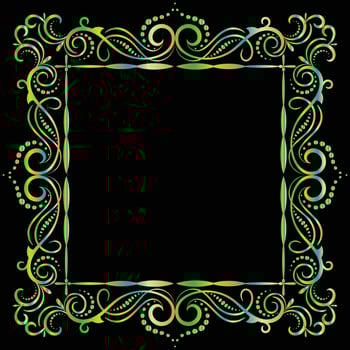 Decorative frame Elegant vector element for design in Eastern style, place for text. Beautiful floral golden border. Lace illustration for invitations, greeting cards and T Shirt design.