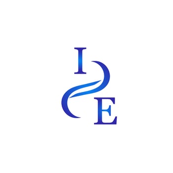 IE blue logo design for your company vector