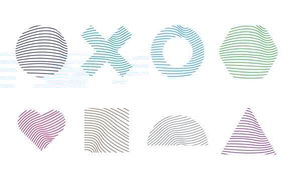 Shapes vector digital print abstract pattern, fingerprint design