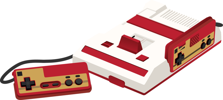 retro console game element play flat element 80s controller gaming. png