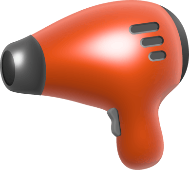 Hair stylish equipment 3d cute object png