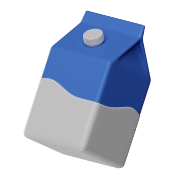 3D Milk box illustration png