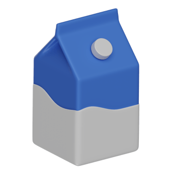 3D Milk box illustration png