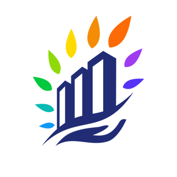 Eco friendly smart city logo design blue fullcolor png