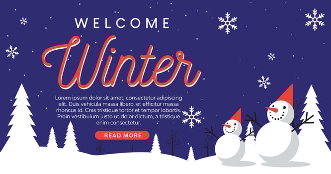 Welcome Winter Banner Flat Design vector