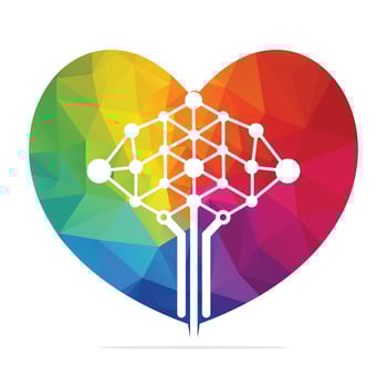 Love Digital tree logo design concepts. Educational learning and technology companies logo. vector
