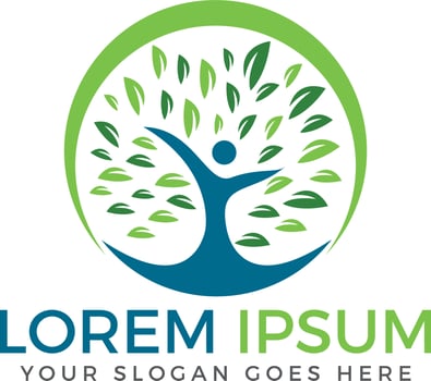 Human Tree vector logo design.