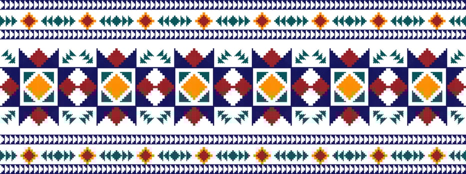 Ikat ethnic Hungarian polish folk pattern design. Aztec fabric carpet boho mandalas textile decor wallpaper. Tribal native motif flower traditional embroidery vector illustrated