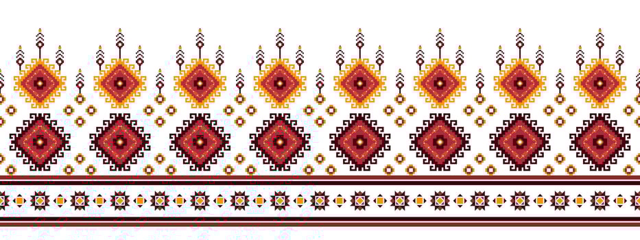 Ikat ethnic Hungarian polish folk pattern design. Aztec fabric carpet boho mandalas textile decor wallpaper. Tribal native motif flower traditional embroidery vector illustrated