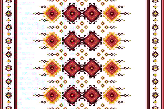 Ikat ethnic Hungarian polish folk pattern design. Aztec fabric carpet boho mandalas textile decor wallpaper. Tribal native motif flower traditional embroidery vector illustrated