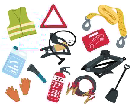 Motorist road set. vector