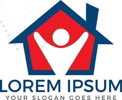 Happy Human Home vector logo design.