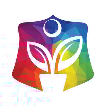 Flower Pot And Plant Logo. Human Growth Vector Logo.