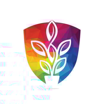 Flowers Pot and Plant Pot Vector Illustration Design. Green Tree on Pot Logo Design.
