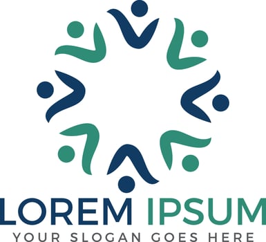 People Business logo design. Group and Team sign logo. vector