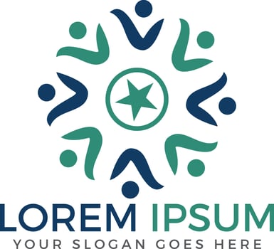 People Business logo design. Group and Team sign logo. vector