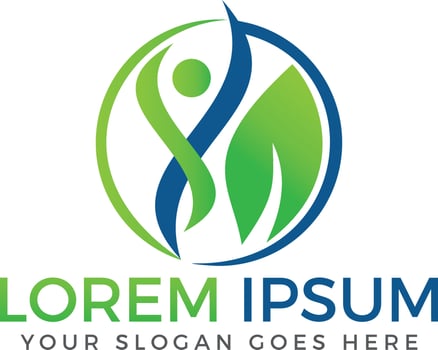 Fitness medical or health care center logo design concept. vector