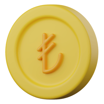 turkish lira coin 3d icon png