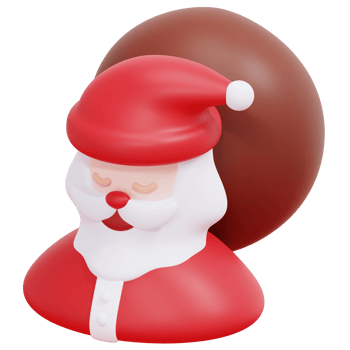 santa claus 3d render icon illustration png