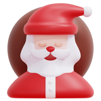 santa claus 3d render icon illustration png