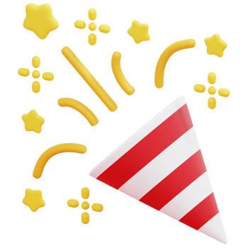 celebration 3d render icon illustration png