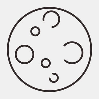 Icon moon.Icon in line style. Suitable for prints, poster, flyers, party decoration, greeting card, etc. vector