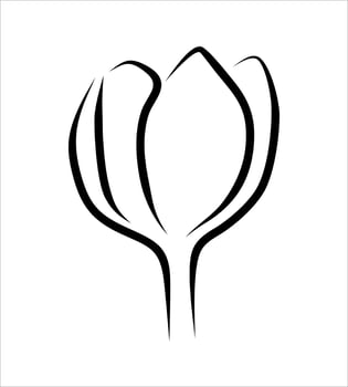 Line drawing of flower vector