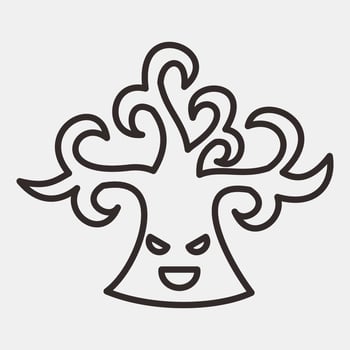 Icon tree.Icon in line style. Suitable for prints, poster, flyers, party decoration, greeting card, etc. vector