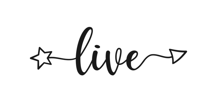 Live arrow word. Transparent Background png