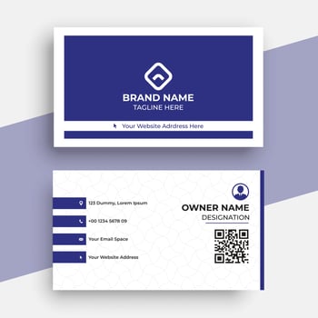 Simple, Clean, Elegant and Professional Business Card Template in bright blue vector