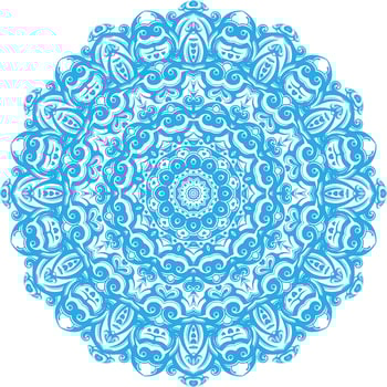 Light Blue Color Mandala on white isolated background. vector