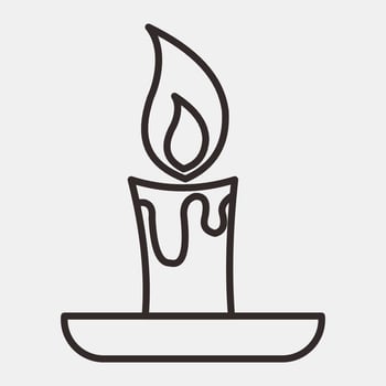 Icon candle stick.Icon in line style. Suitable for prints, poster, flyers, party decoration, greeting card, etc. vector