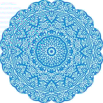 Blue Color Mandala Pattern.Floral Circular Pattern Design.Floral Circular Pattern Design. vector