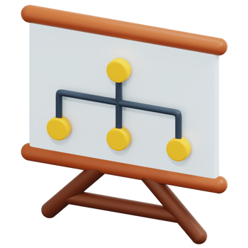 flowchart 3d render icon illustration png