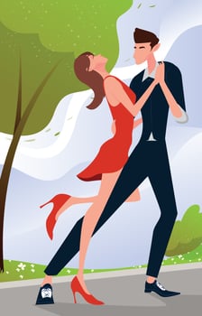 Romantic Dancer Concept vector