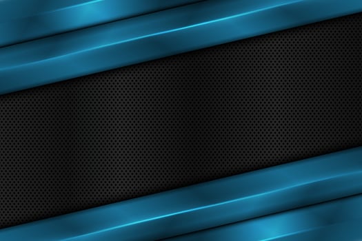 Blue metallic stripes and dark metal with dot texture. vector