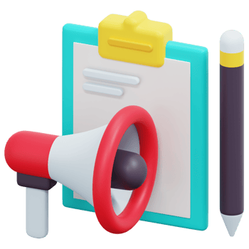 content marketing 3d render icon illustration png