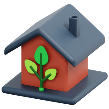 eco house 3d render icon illustration png