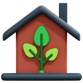 eco house 3d render icon illustration png