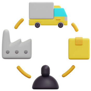 supply chain 3d render icon illustration png