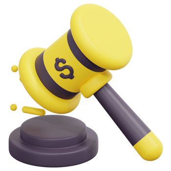 auction 3d render icon illustration png