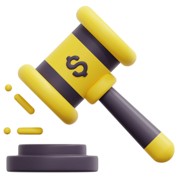 auction 3d render icon illustration png