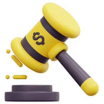 auction 3d render icon illustration png