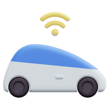 smart car 3d render icon illustration png