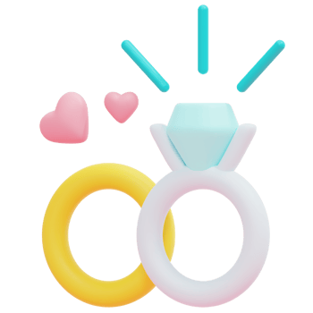 wedding ring 3d render icon illustration png